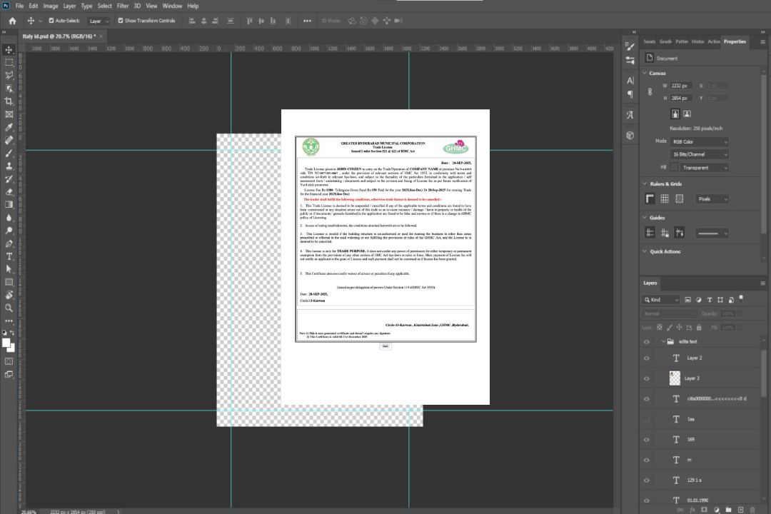 Modèle Word et PDF de licence commerciale pour l'Inde à Hyderabad template